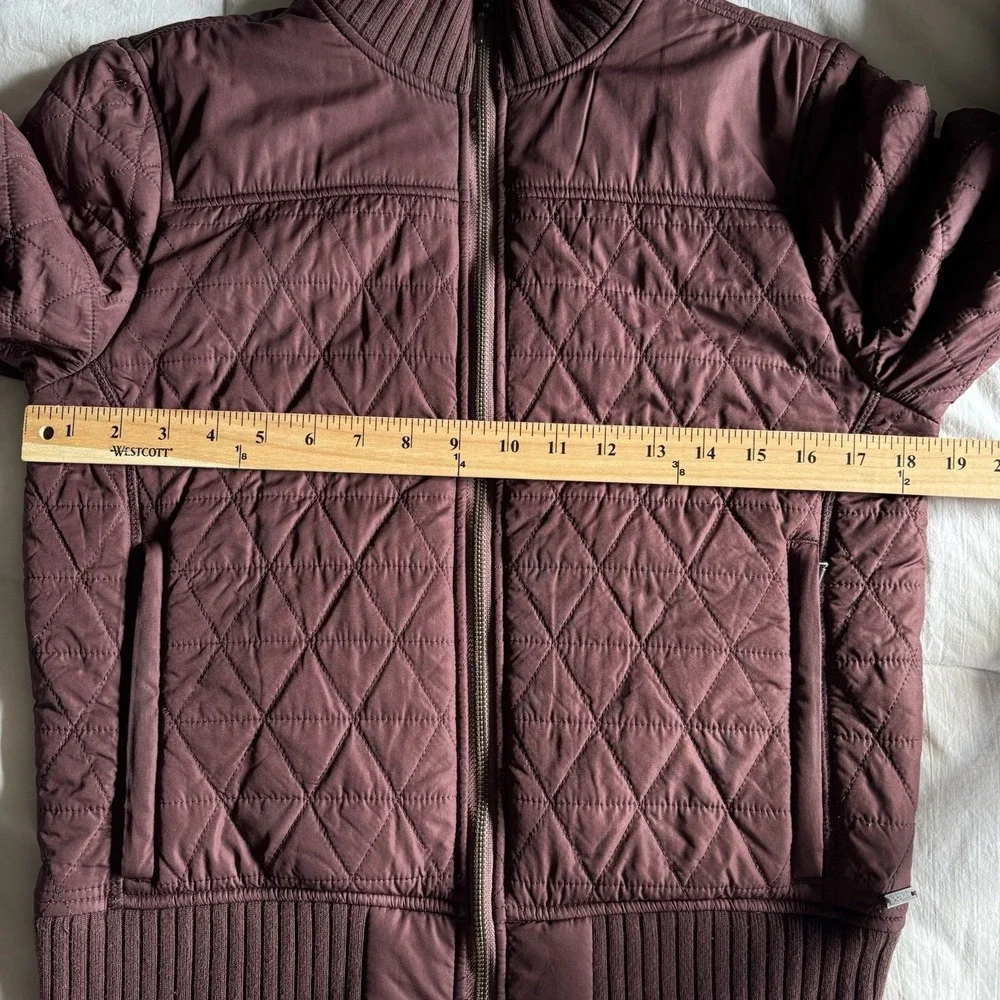 PrAna Diva Bomber Quilted Sherpa Lined Jacket Womens S Brown Wood Outdoor GORP - Picture 14 of 16